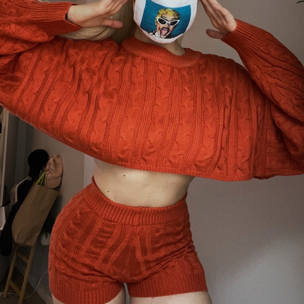 Fashionnova orange knit set